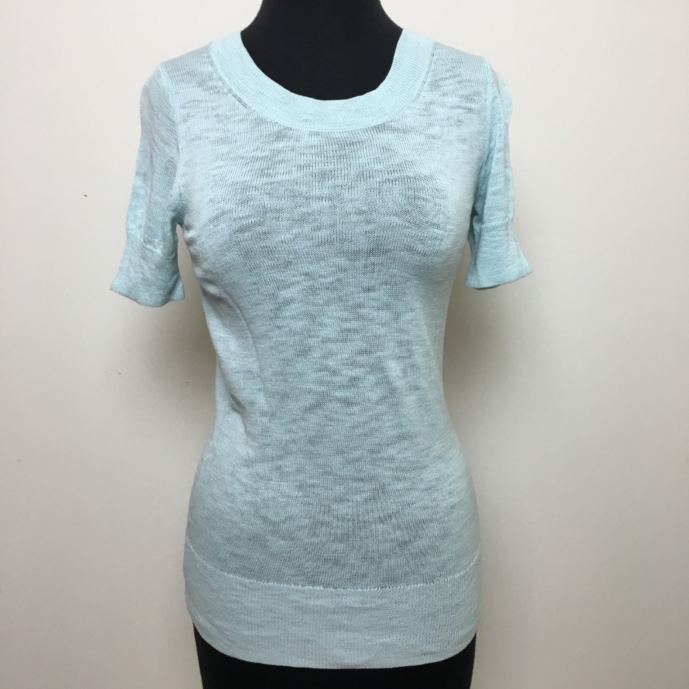 J Crew Short Sleeve Crew Neck Turquoise Sweater XS